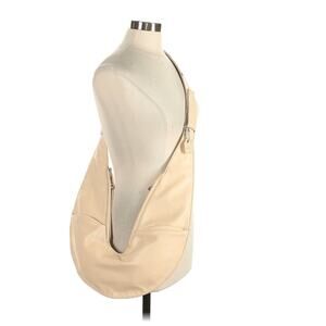 Sash cream faux leather sling bag